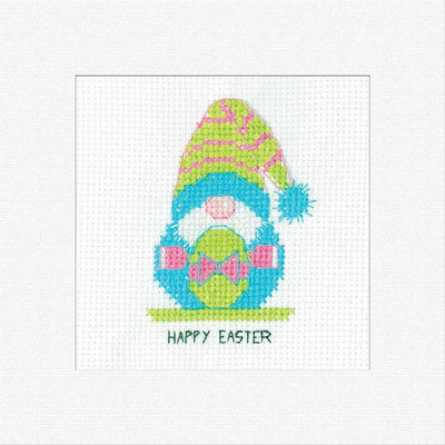 Easter Egg Bow Christmas Cross Stitch Card - Gonk - Heritage Crafts