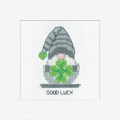 Good Luck Cross Stitch Card - Gonk - Heritage Crafts