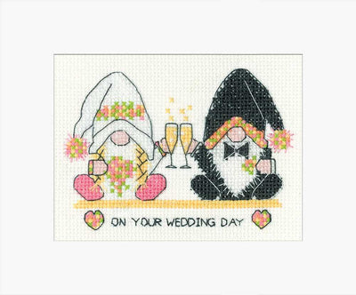 Wedding Day Cross Stitch Card - Gonk - Heritage Crafts