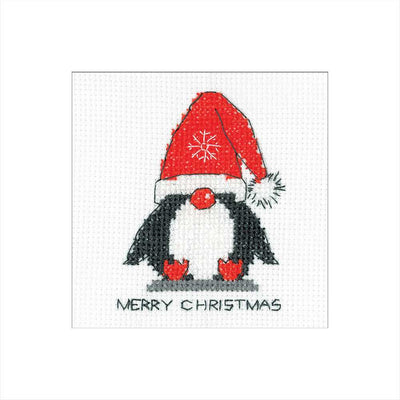 Penguin: Santa Cross Stitch Card - Heritage Crafts