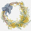 Mimosa Wreath Cross Stitch Kit ~ HobbyJobby