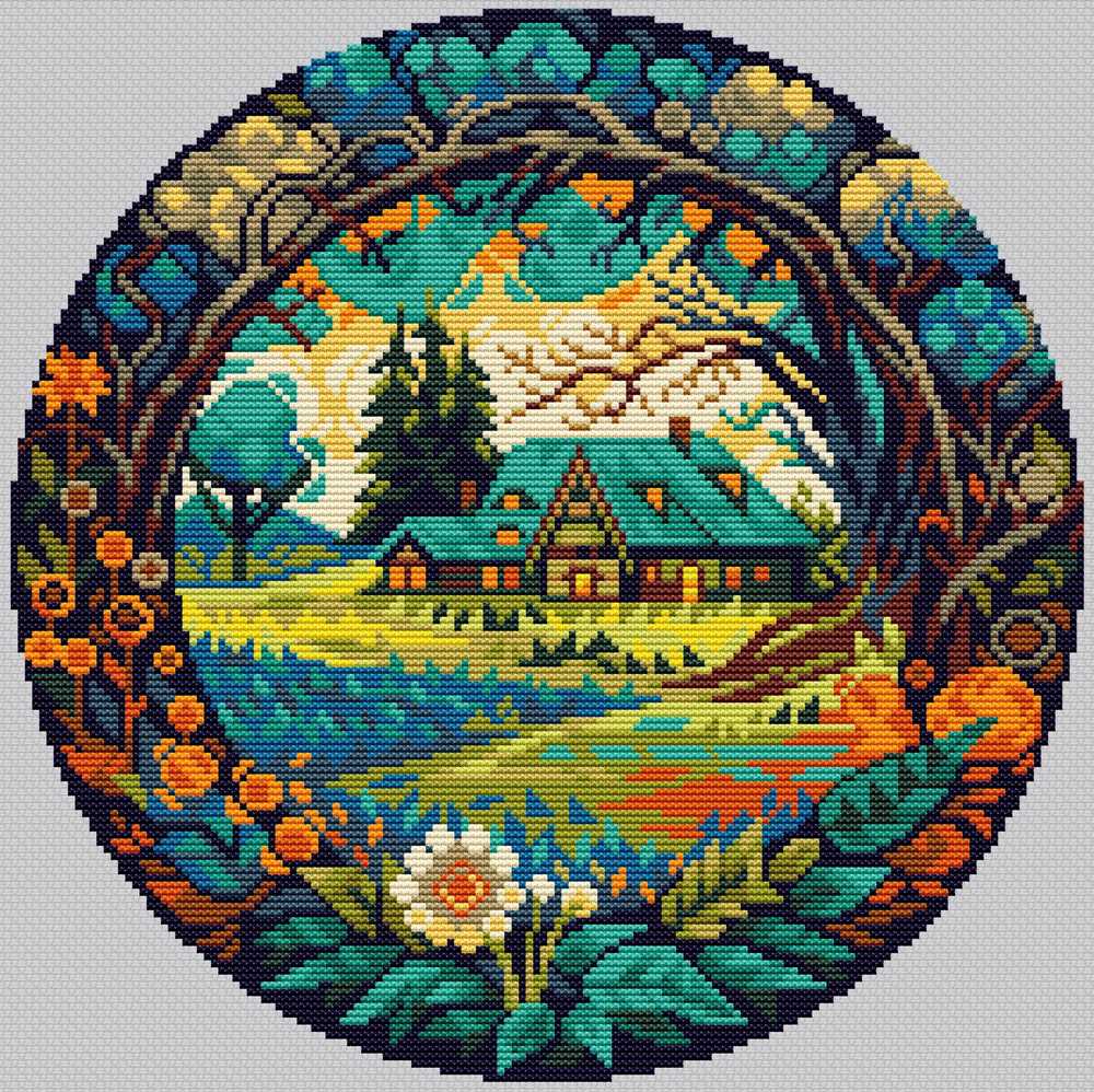 Summer Village Cross Stitch Kit ~ HobbyJobby