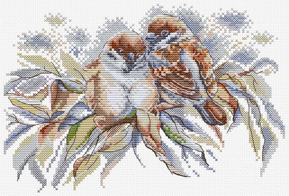 Field Sparrows Cross Stitch Kit ~ HobbyJobby