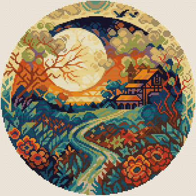 Sunset Lodge Cross Stitch Kit ~ HobbyJobby