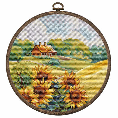 Golden Hill Hoop Cross Stitch Kit ~ HobbyJobby