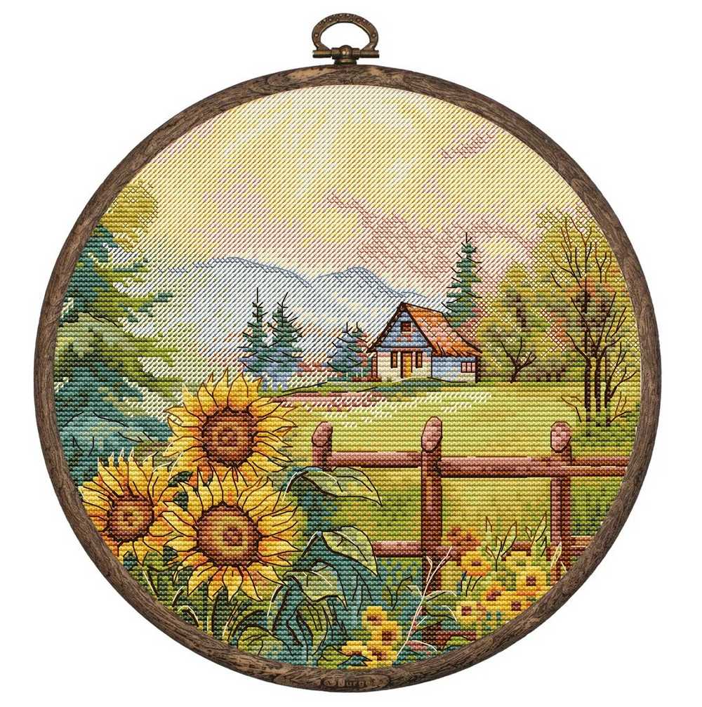 House on the Hilltop Hoop Cross Stitch Kit ~ HobbyJobby