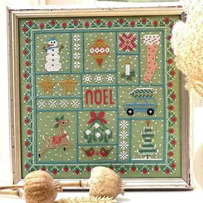 Holly Christmas Patchwork Cross Stitch Kit Historical Sampler Co