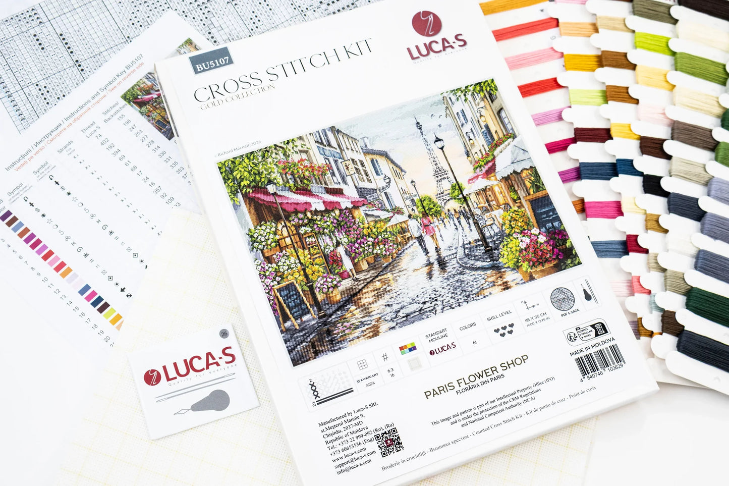 Paris Flower Shop Cross Stitch Kit ~ Luca S GOLD