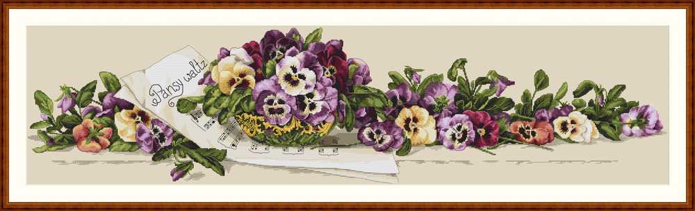 Pansy Waltz Cross Stitch Kit ~ Merejka