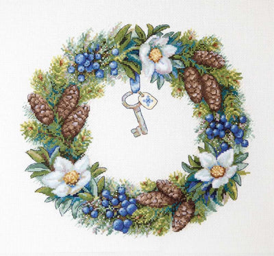 Winter Wreath Fruits Cross Stitch Kit ~ Merejka