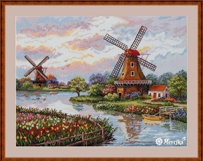 Dutch Windmills Cross Stitch Kit ~ Merejka