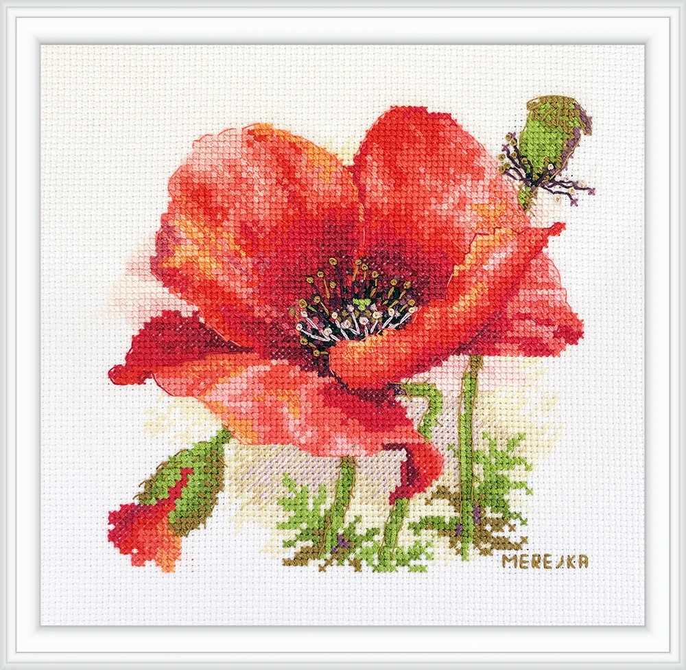 Red Poppy Cross Stitch Kit ~ Merejka