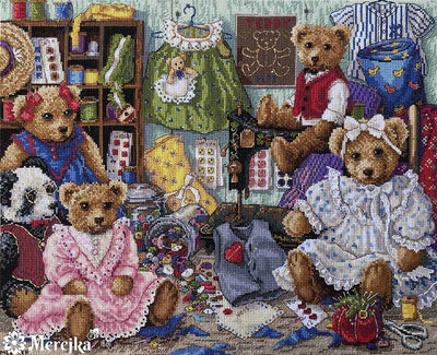 Teddy Bear Wear Cross Stitch Kit ~ Merejka