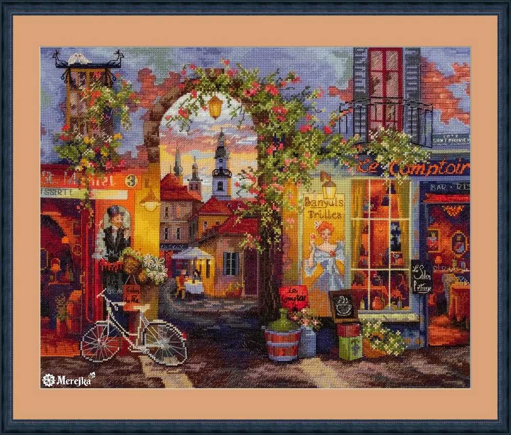 French Cafe Cross Stitch Kit ~ Merejka