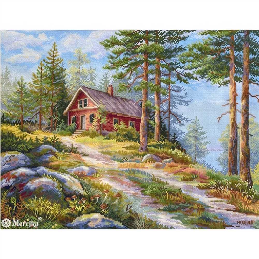 Red Cabin Cross Stitch Kit ~ Merejka