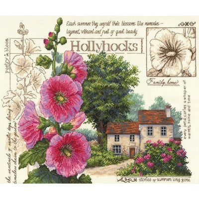 Hollyhock Cottage Cross Stitch Kit ~ Merejka