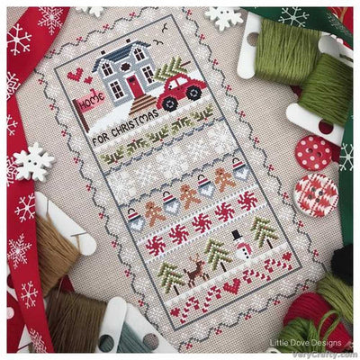 Little Dove Designs Cross Stitch Kit - Home for Christmas (Taupe)