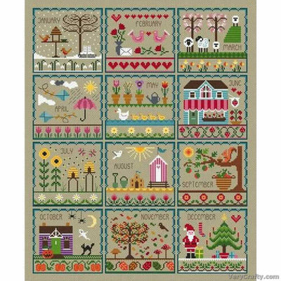 Little Dove Designs Cross Stitch Kit - Little Dove's Year (Taupe)