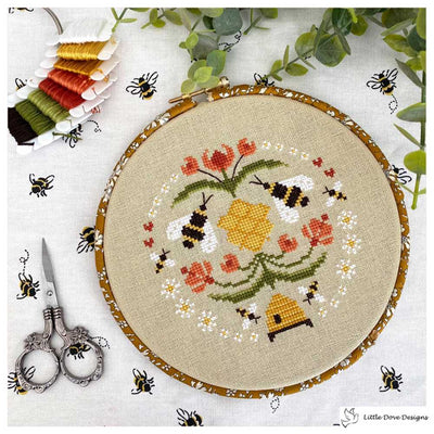 Little Dove Designs Cross Stitch Kit - Folk Art Bee