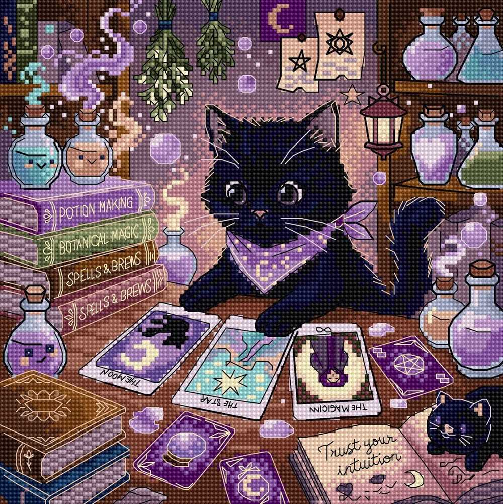 Tarot Cat Cross Stitch Kit - Letistitch