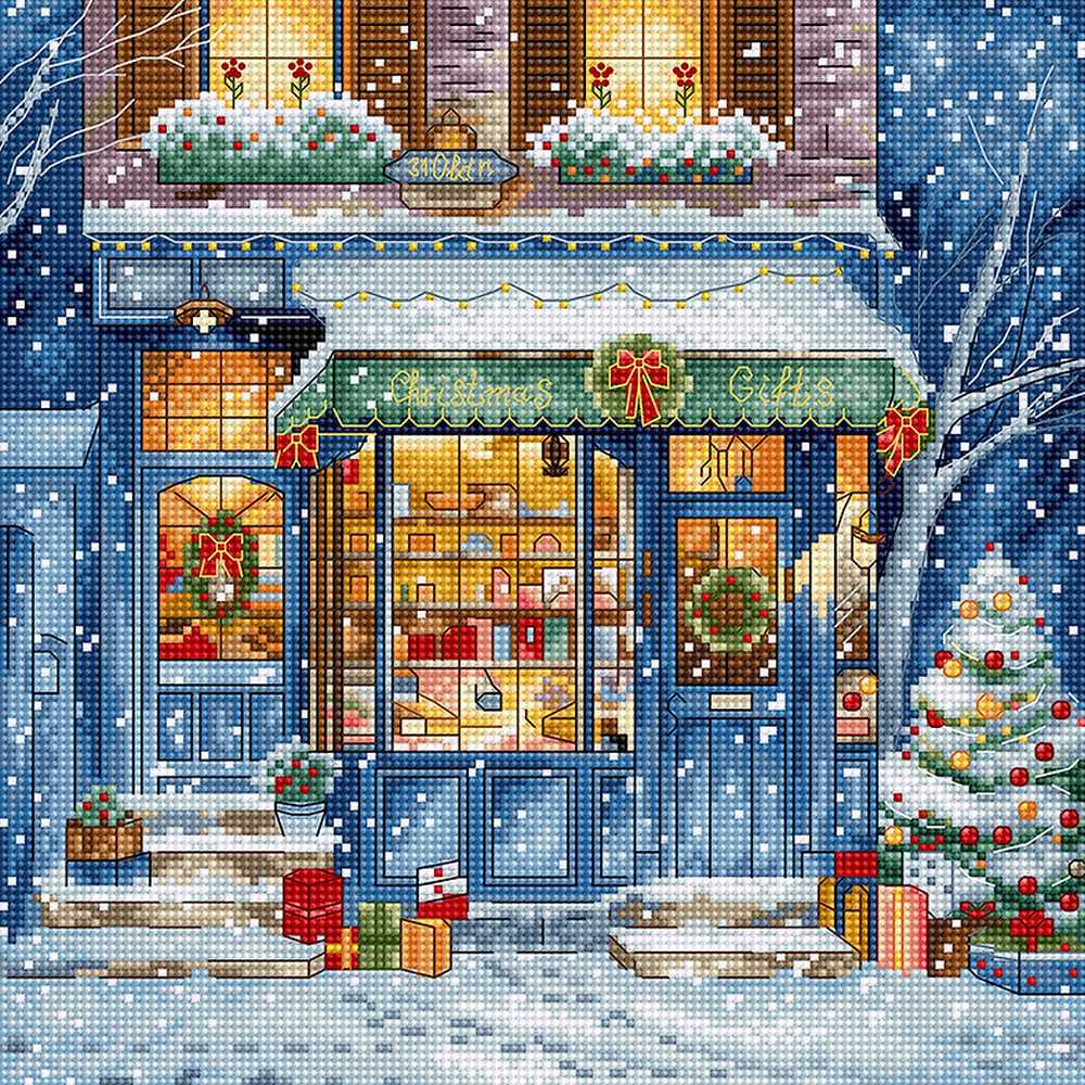 Christmas Gift Shop Cross Stitch Kit - Letitstitch