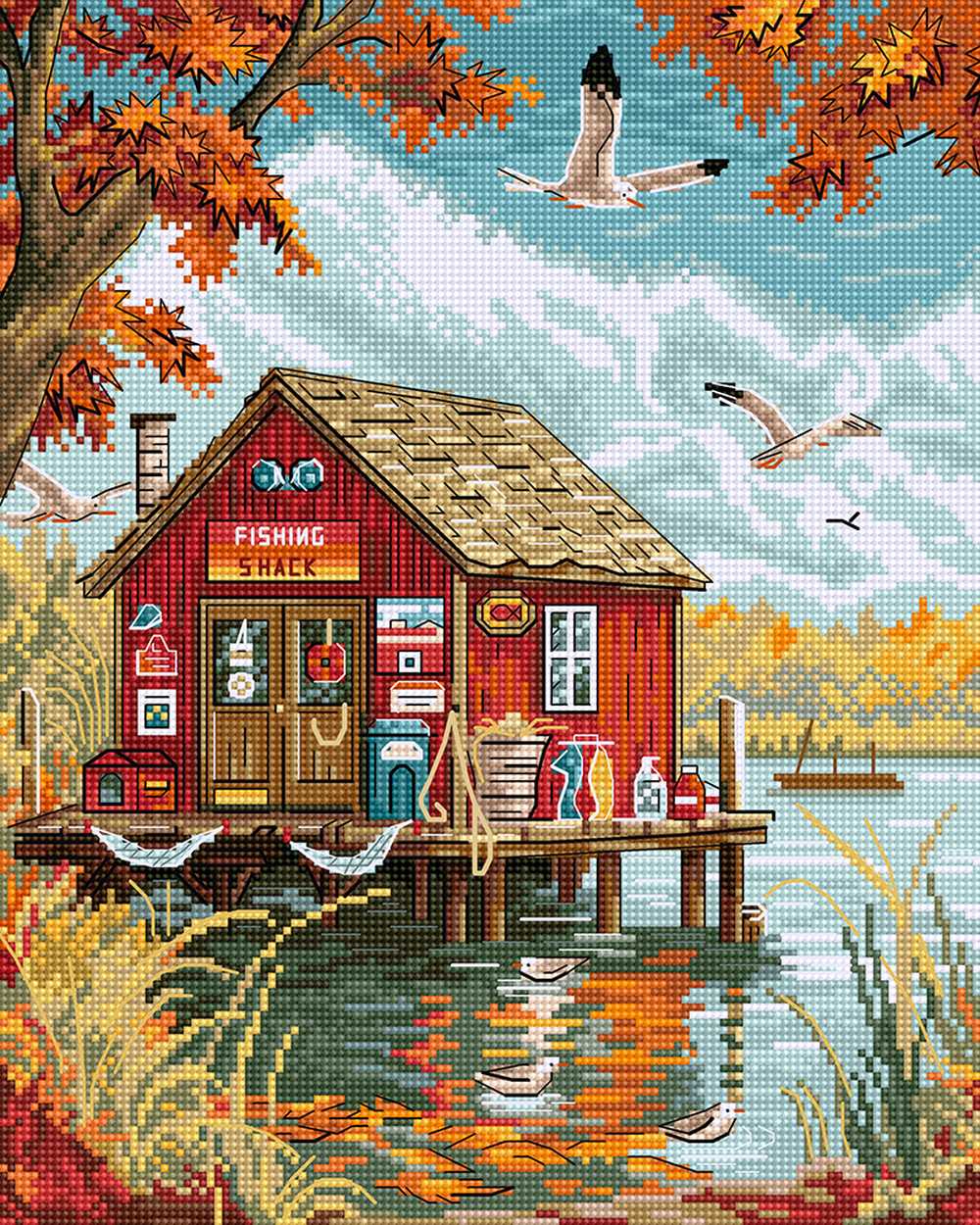 Fall Time Stitch Early Autumn Cross Stitch Kit - Letitstitch โ Very Crafty