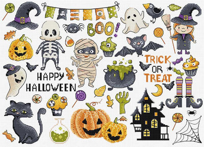 Halloween Sampler Cross Stitch Kit - Letitstitch