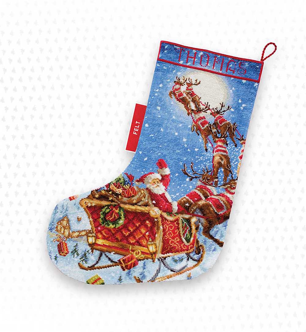 The Reindeers on their Way! Stocking Cross Stitch Kit - Letitstitch