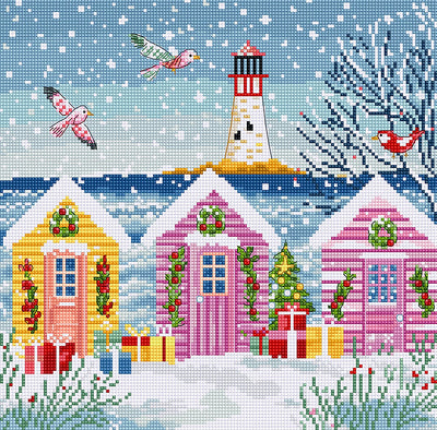 Snowy Sea Cottages Cross Stitch Kit - Letitstitch