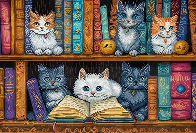 Bookshelf Cross Stitch Kit - Letitstitch