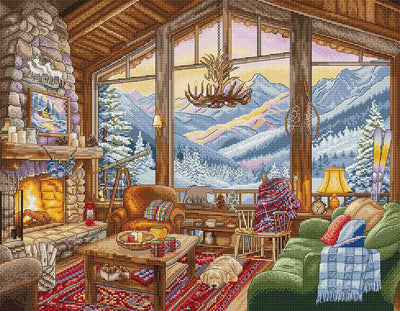 Winter Lodge Cross Stitch Kit - Letitstitch