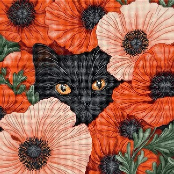 Poppy Eyes Cross Stitch Kit - Letitstitch