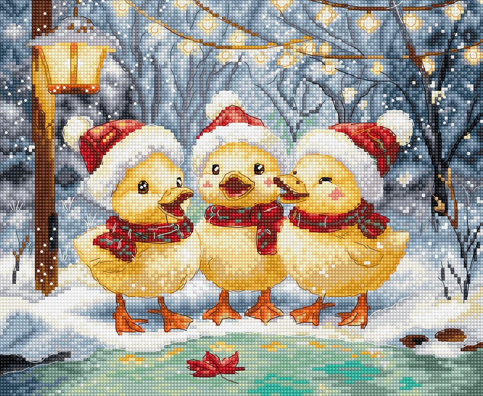 Holiday Ducklings Cross Stitch Kit - Letitstitch