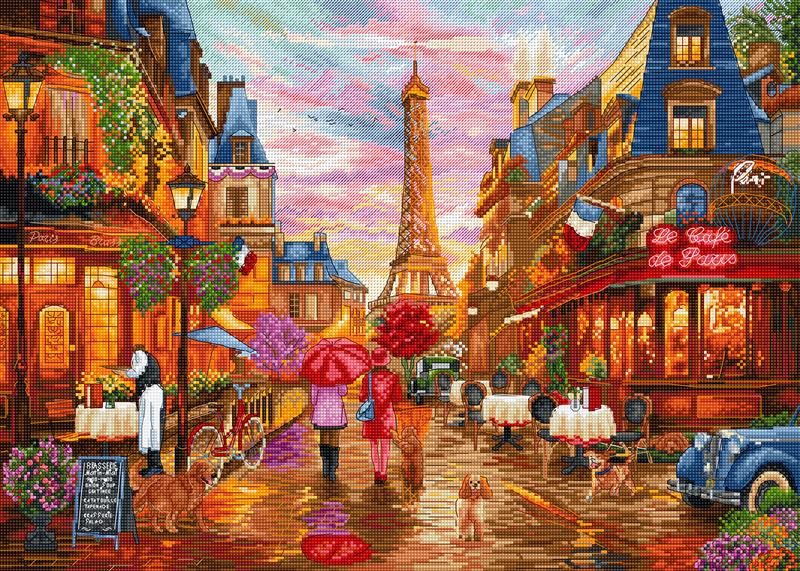 After the Rain, Paris Cross Stitch Kit - Letitstitch