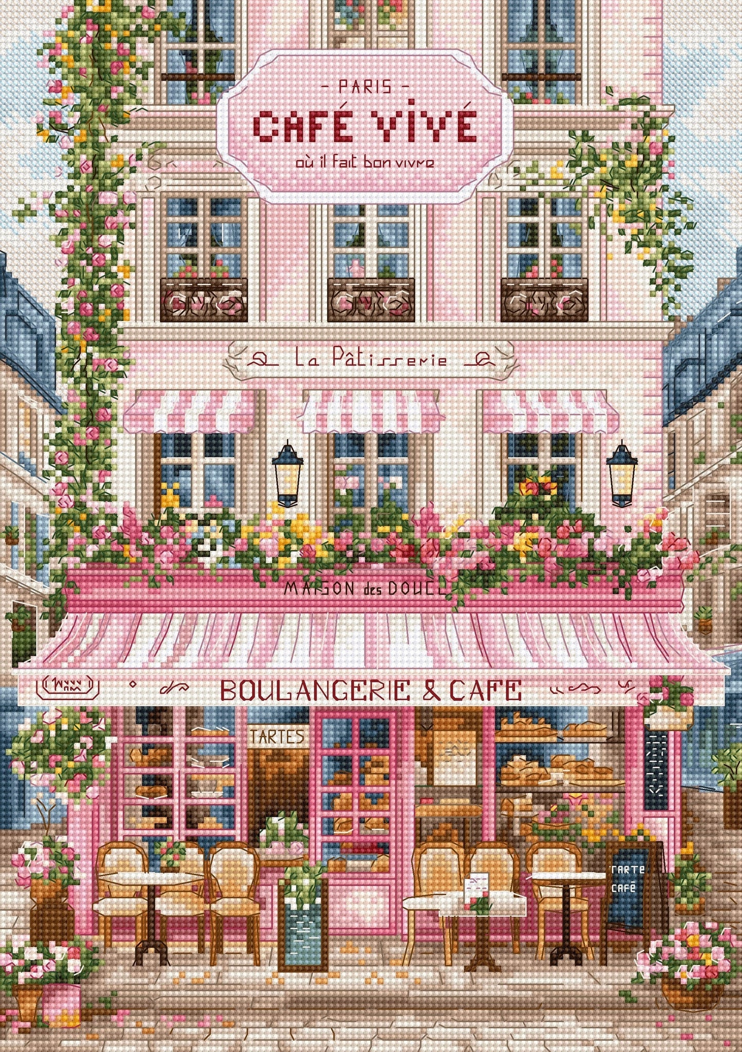 Sweet Parisian Street Cross Stitch Kit - Letitstitch