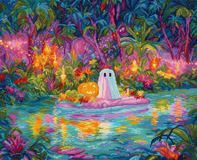 Glow Ghost Cave Cross Stitch Kit - Letitstitch