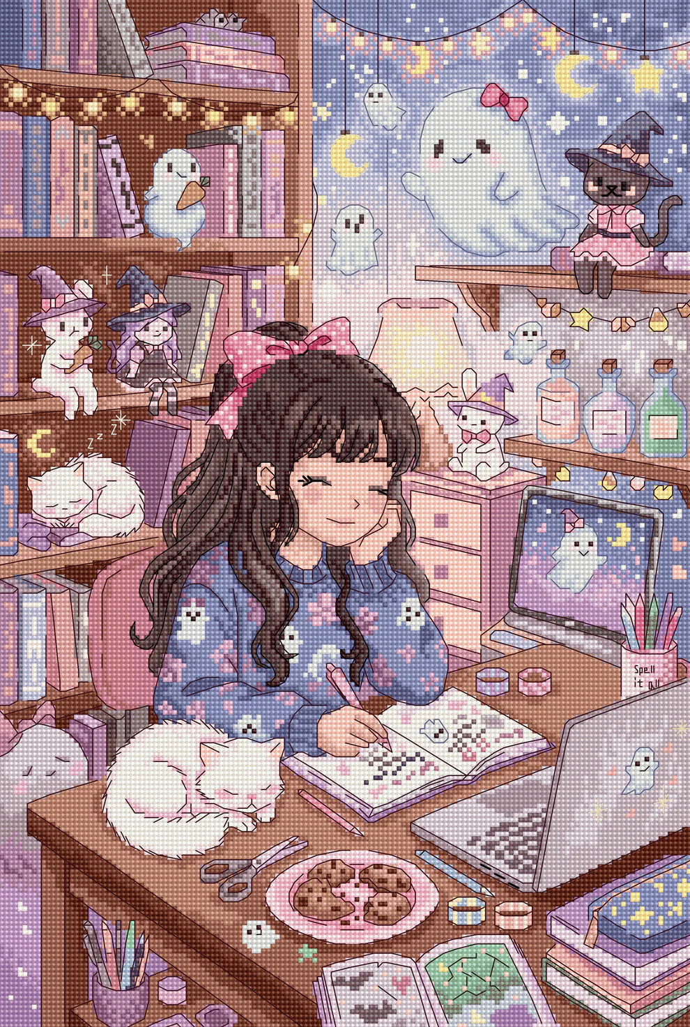 Midnight Magic Notes Cross Stitch Kit - Letitstitch