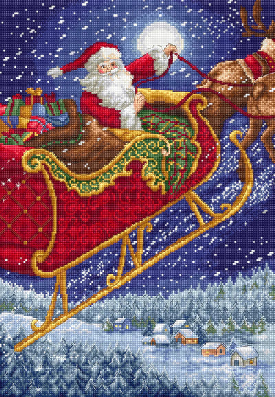 Santa Sleigh Cross Stitch Kit - Letitstitch