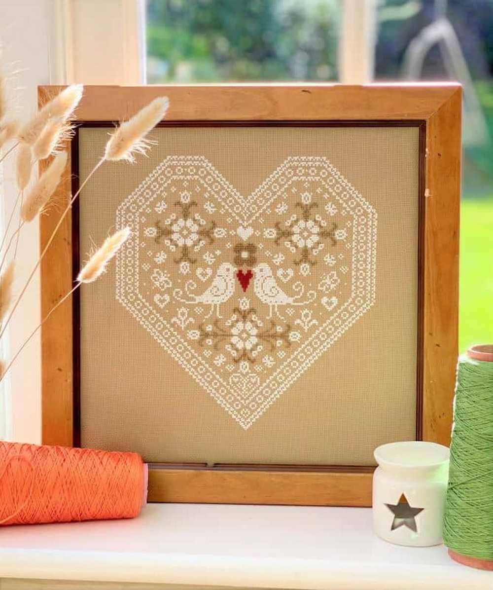 Love Birds Cross Stitch Kit Historical Sampler Co