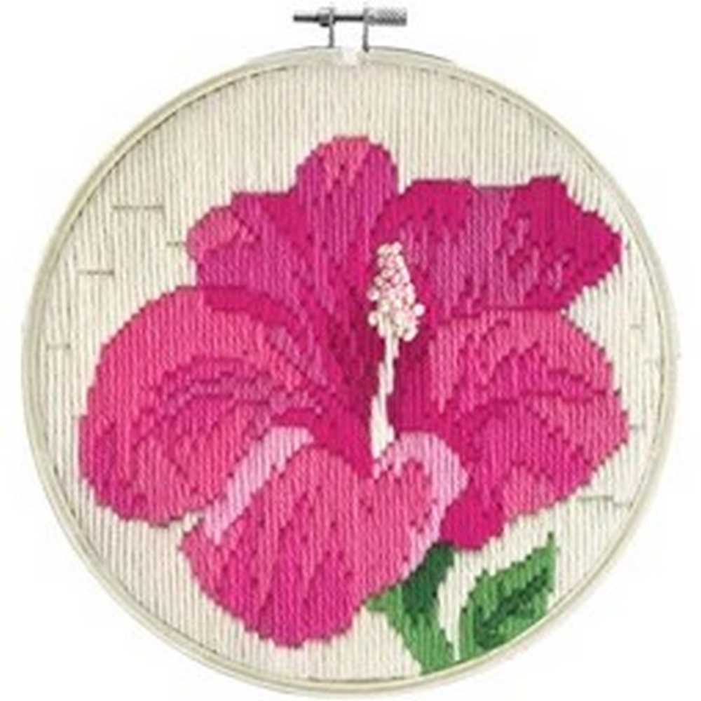 Hibiscus Blush Long Stitch Kit - Needleart World