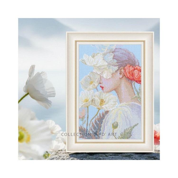 Lady with Flower Cross Stitch Kit ~ RTO