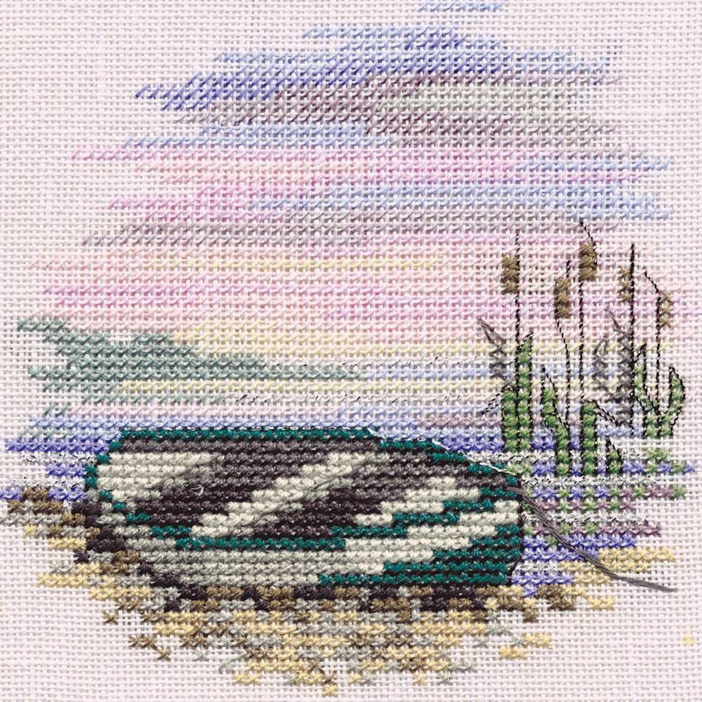 Minuets - Rowing Boat  (on linen) Cross Stitch Kit by Derwentwater Designs