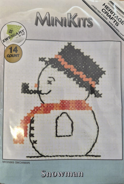 Snowman Mini Cross Stitch Heritage Crafts SALE