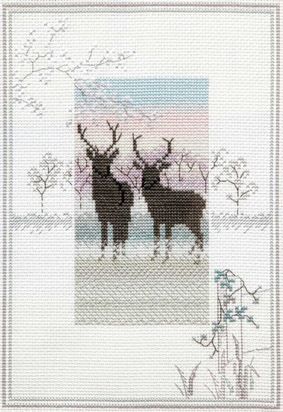 Misty Mornings - Frosty Deer Cross Stitch Kit by Derwentwater Designs