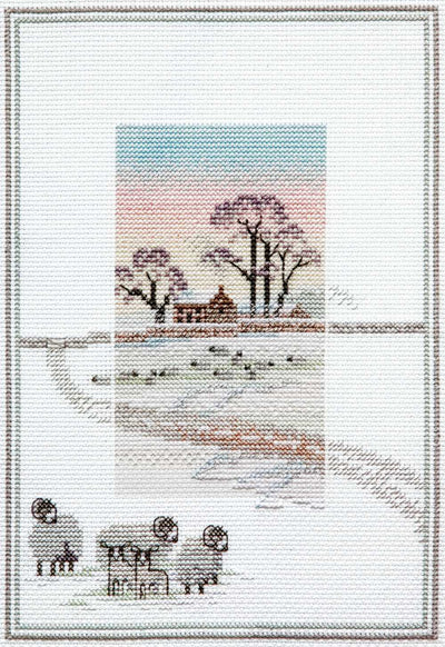 Misty Mornings - Snowy Sheep Cross Stitch Kit by Derwentwater Designs
