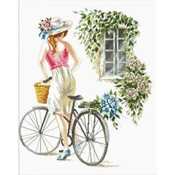 Bicycle Girl Cross Stitch Kit Needleart World