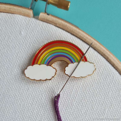 Rainbow NEEDLE MINDER ~ Paraffle Embroidery