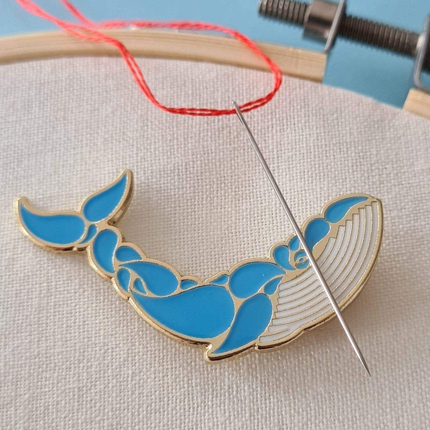 Whale NEEDLE MINDER ~ Paraffle Embroidery