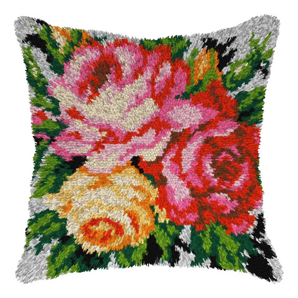 Roses 3 Latch Hook Cushion Kit Orchidea  ~ ORC.4156