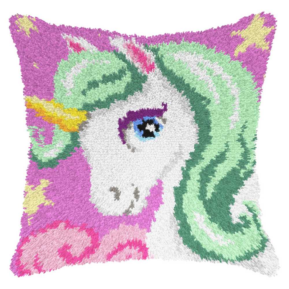 Unicorn 3 Latch Hook Cushion Kit Orchidea  ~ ORC.4166